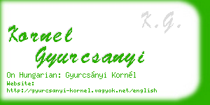 kornel gyurcsanyi business card