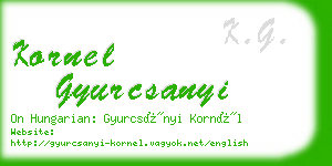 kornel gyurcsanyi business card